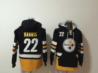 Men's Pittsburgh Steelers #22 Najee Harris Black Pocket Stitched NFL Pullover Hoodie