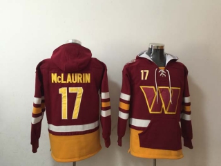 Men's Washington Commanders #17 Terry McLaurin Burgundy Pocket Stitched NFL Pullover Hoodie