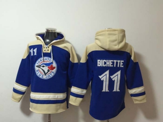 Men's Toronto Blue Jays #11 Bo Bichette Blue Ageless Must Have Lace Up Pullover Hoodie