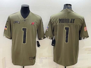Men's Arizona Cardinals #1 Kyler Murray 2022 Olive Salute To Service Limited Stitched Jersey