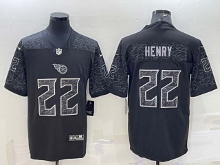 Men's Tennessee Titans #22 Derrick Henry Black Reflective Limited Stitched Football Jersey
