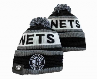 NBA Brooklyn Nets New Era Grey Black Beanies Knit Hats 3011