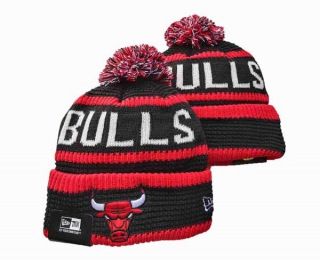 NBA Chicago Bulls New Era Black Red Beanies Knit Hats 3029