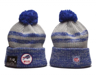 NFL Buffalo Bills New Era Royal 2022 Sideline Historic Cuffed Pom Knit Hat 5016