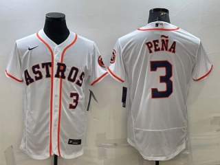 Men's Houston Astros #3 Jeremy Pena White Stitched MLB Flex Base Nike Jersey