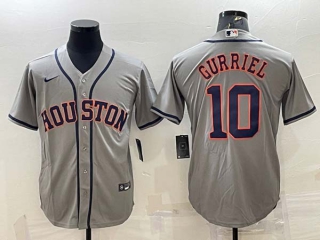 Men's Houston Astros #10 Yuli Gurriel Grey Stitched MLB Cool Base Nike Jersey