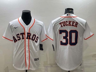 Men's Houston Astros #30 Kyle Tucker White Stitched MLB Cool Base Nike Jersey