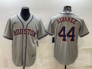 Men's Houston Astros #44 Yordan Alvarez Grey Stitched MLB Cool Base Nike Jersey