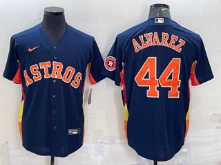 Men's Houston Astros #44 Yordan Alvarez Navy Blue With Patch Stitched MLB Cool Base Nike Jersey