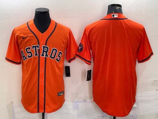 Men's Houston Astros Blank Orange With Patch Stitched MLB Cool Base Nike Jersey