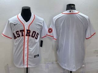 Men's Houston Astros Blank White With Patch Stitched MLB Cool Base Nike Jersey