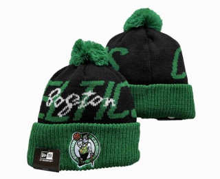 NBA Boston Celtics New Era Black Green Confident Cuffed Knit Hat with Pom 3017