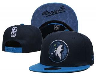 NBA Minnesota Timberwolves New Era Black Blue 9FIFTY Snapback Hat 6003