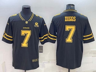 Men's Dallas Cowboys #7 Trevon Diggs Black Gold Edition With 1960 Patch Limited Stitched Football Jersey