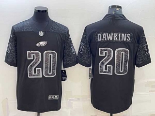Men's Philadelphia Eagles #20 Brian Dawkins Black Reflective Limited Stitched Football Jersey