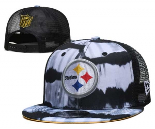 NFL Pittsburgh Steelers New Era Black Hazy Trucker 9FIFTY Snapback Hat 3043