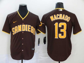Men's San Diego Padres #13 Manny Machado Nike Brown Stitched MLB Cool Base Jersey