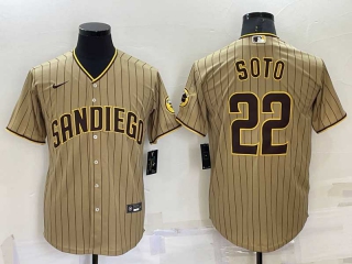 Men's San Diego Padres #22 Juan Soto Brown Stitched MLB Cool Base Nike Jersey