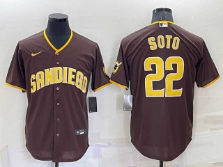 Men's San Diego Padres #22 Juan Soto Nike Brown Stitched MLB Cool Base Jersey