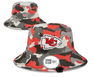 Wholesale NFL Kansas City Chiefs New Era Embroidered Camo Bucket Hats 3003