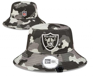 Wholesale NFL Las Vegas Raiders New Era Embroidered Camo Bucket Hats 3012