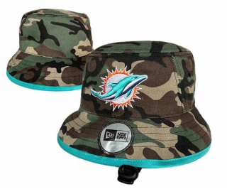 Wholesale NFL Miami Dolphins New Era Embroidered Camo Bucket Hats 3006