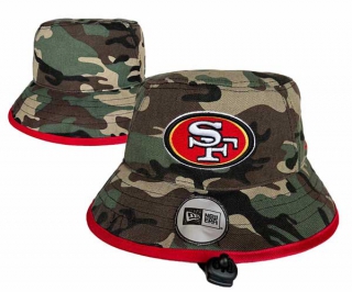 Wholesale NFL San Francisco 49ers New Era Embroidered Camo Bucket Hats 3010
