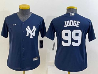 Women's New York Yankees #99 Aaron Judge Navy Blue White Number Stitched MLB Cool Base Nike Jersey
