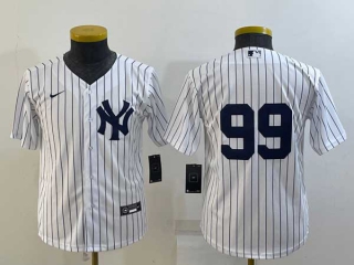 Women's New York Yankees #99 Aaron Judge No Name White Throwback Stitched MLB Cool Base Nike Jersey