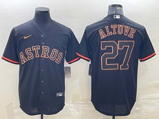 Men's Houston Astros #27 Jose Altuve Black Stitched MLB Cool Base Nike Jersey