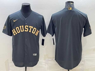 Men's Houston Astros Blank Graphite Gold Stitched MLB Cool Base Nike Jersey