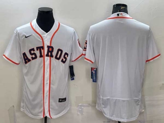 Men's Houston Astros Blank White With Patch Stitched MLB Flex Base Nike Jersey