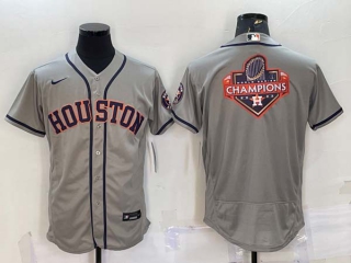 Men's Houston Astros Grey Champions Big Logo With Patch Stitched MLB Flex Base Nike Jersey