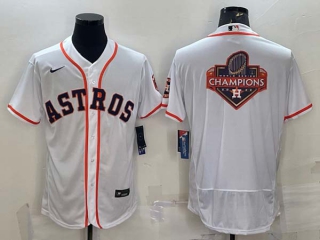 Men's Houston Astros White Champions Big Logo Stitched MLB Flex Base Nike Jersey