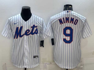 Men's New York Mets #9 Brandon Nimmo White Cool Base Stitched Baseball Jersey