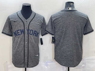 Men's New York Yankees Blank Grey Gridiron Cool Base Stitched Nike Jersey
