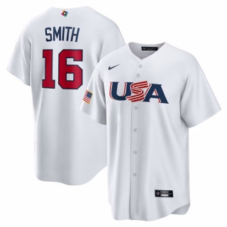 Men's USA Baseball #16 Will Smith Nike White 2023 World Baseball Classic Replica Jersey