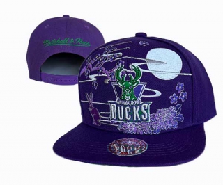 NBA Milwaukee Bucks Mitchell & Ness Chinese New Year Purple Adjustable Cap 3025