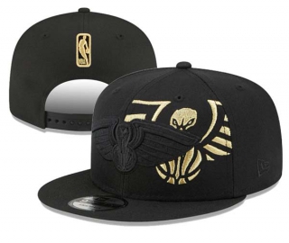 NBA New Orleans Pelicans New Era Black & Cream Logo 9FIFTY Snapback Hats 3007