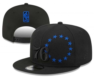 NBA Philadelphia 76ers New Era Black & Blue Logo 9FIFTY Snapback Hats 3014