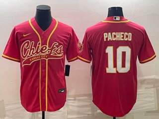 Men's Kansas City Chiefs #10 Isiah Pacheco Red Nike Cool Base Stitched Baseball Jersey