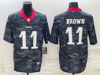 Men's Philadelphia Eagles #11 AJ Brown Camo NFL Nike Cool Base Limited Stitched Jersey