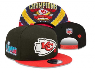 NFL Kansas City Chiefs New Era Black Red Super Bowl LVII Champions Side Patch 9FIFTY Snapback Hat 3049