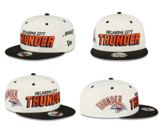 NBA Oklahoma City Thunder New Era Cream Black Awake NY 9FIFTY Snapback Hat 2002