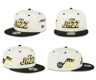 NBA Utah Jazz New Era Cream Black Awake NY 9FIFTY Snapback Hat 2005