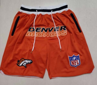 Men's NFL Denver Broncos Orange Embroidered Shorts