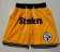 Men's NFL Pittsburgh Steelers Just Don Gold Black Embroidered Mesh Shorts
