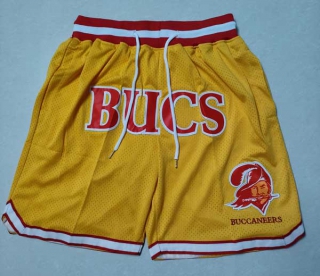Men's NFL Tampa Bay Buccaneers Just Don Gold Red Embroidered Mesh Shorts