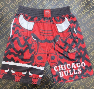 Men's NBA Chicago Bulls Mitchell & Ness Big Face Hardwood Classics Quick Drying Shorts