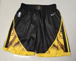Men's NBA Nike Black Gold Embroidered Quick Drying Shorts